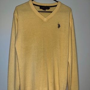 Yellow mens polo sweater